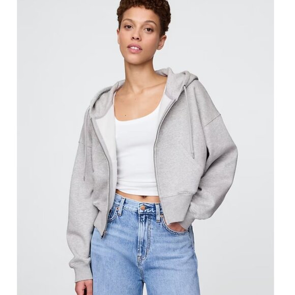 Gap VintageSoft Full-Zip Wedge Hoodie (Gray) - Picture 2 of 15